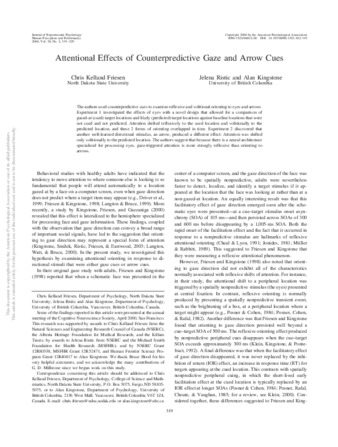 Attentional Effects of Counterpredictive Gaze and Arrow Cues thumbnail