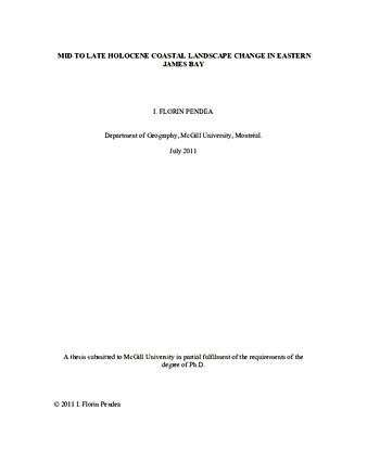 Mid to late Holocene coastal landscape change in eastern James Bay thumbnail