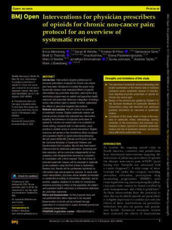 Interventions for physician prescribers of opioids for chronic non-cancer pain: protocol for an overview of systematic reviews thumbnail