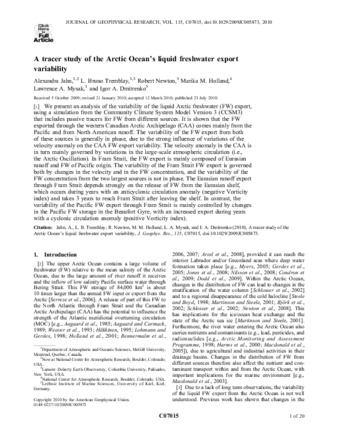 A tracer study of the Arctic Ocean’s liquid freshwater export variability thumbnail