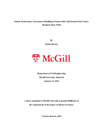 Seismic Performance Assessment of Buildings framed with Cold-Formed Steel Center-Sheathed Shear Walls thumbnail