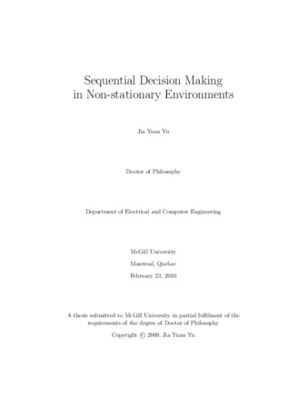 Sequential decision making in non-stationary environments thumbnail