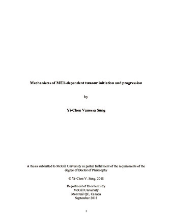 Mechanisms of MET-dependent tumour initiation and progression thumbnail