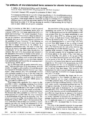 Tip artifacts of microfabricated force sensors for atomic force microscopy thumbnail