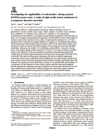 Investigating the applicability of end-member mixing analysis (EMMA) across scale: A study of eight small, nested catchments in a temperate forested watershed thumbnail