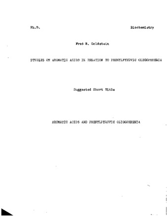 Studies on aromatic acids in relation to phenylpyruvic oligophrenia. thumbnail