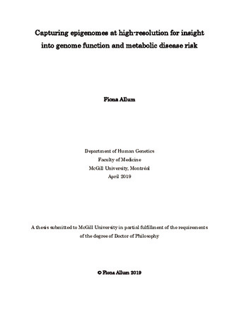 Capturing epigenomes at high-resolution for insight into genome function and metabolic disease risk thumbnail