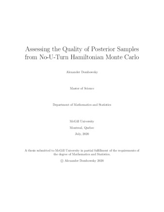 Assessing the quality of posterior samples from No-U-Turn Hamiltonian Monte Carlo thumbnail