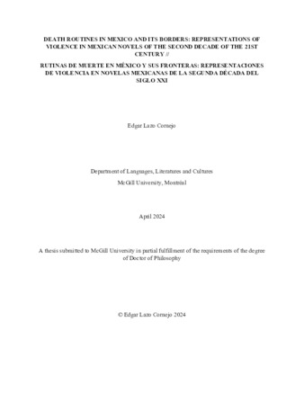 Death routines in Mexico and its borders: representations of violence in Mexican novels of the second decade of the 21st century thumbnail