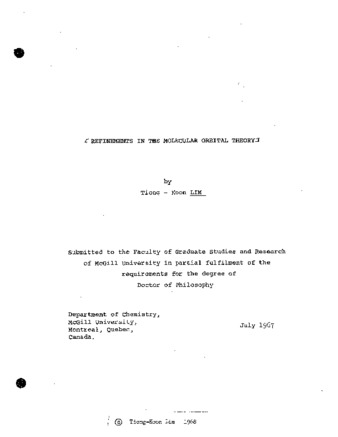 Refinements in the molecular orbital theory. thumbnail
