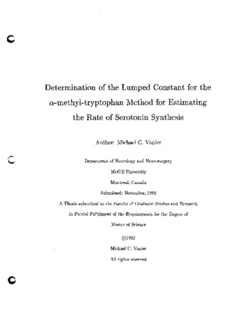 Determination of the Lumped Constant for the  α-methyl-tryptophan Method for Estimating the Rate of Serotonin Synthesis thumbnail