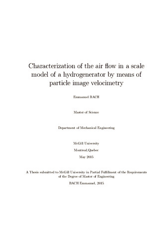 Characterization of the air flow in a scale model of a hydrogenerator by means of particle image velocimetry thumbnail