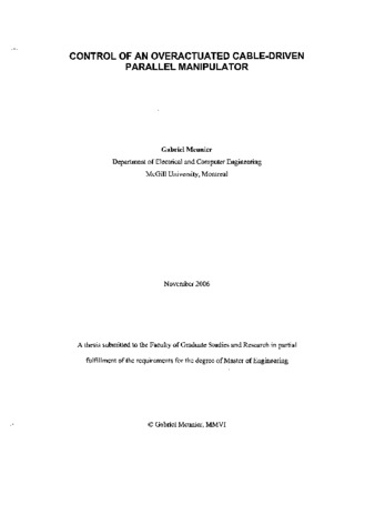 Control of an overactuated cable-driven parallel manipulator thumbnail