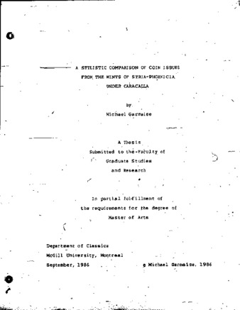 A stylistic comparison of coin issues from the mints of Syria-Phoenicia under Caracalla / thumbnail