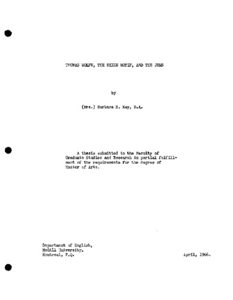 Thomas Wolfe, the exile motif and the Jews. thumbnail