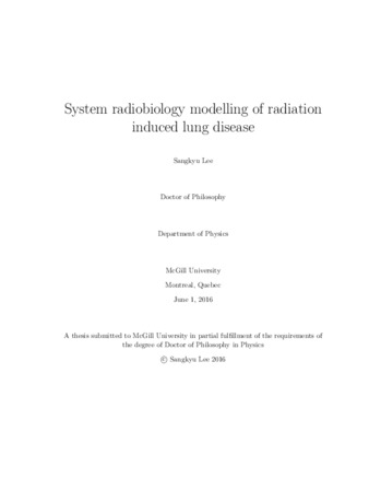 System radiobiology modelling of radiation induced lung disease thumbnail