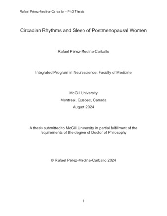 Circadian rhythms and sleep of postmenopausal women thumbnail