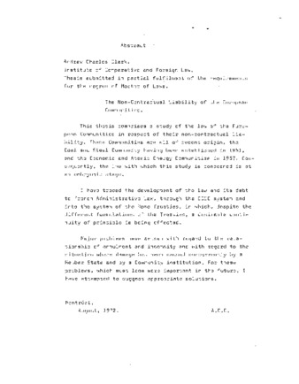 The non-contractual liability of the European Communities / thumbnail