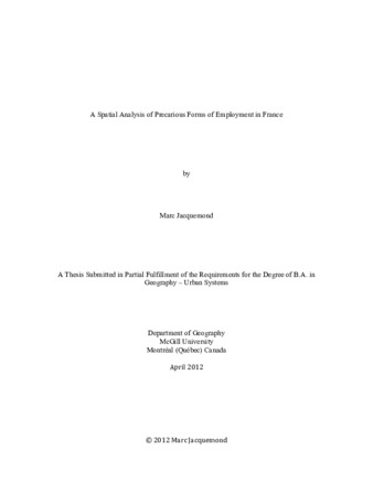 A Spatial Analysis of Precarious Forms of Employment in France thumbnail