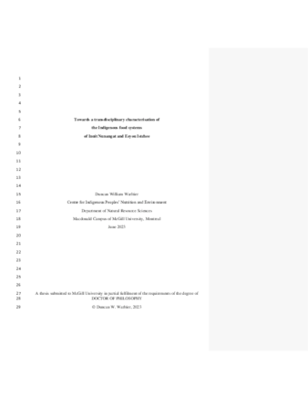 Towards a transdisciplinary characterisation of the Indigenous food systems of Inuit Nunangat and Eeyou Istchee thumbnail