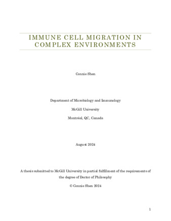 Immune cell migration in complex environments thumbnail