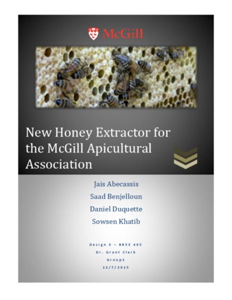 New Honey Extractor for the McGill Apicultural Association thumbnail