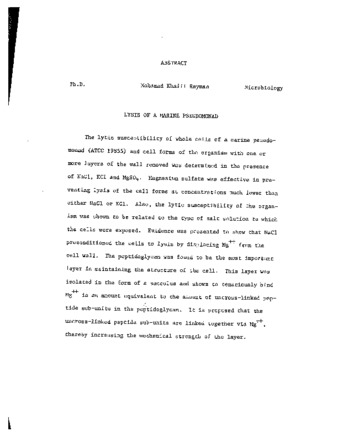 Lysis of a marine pseudomonad. thumbnail
