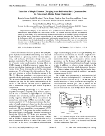 Detection of Single-Electron Charging in an Individual InAs Quantum Dot by Noncontact Atomic-Force Microscopy thumbnail