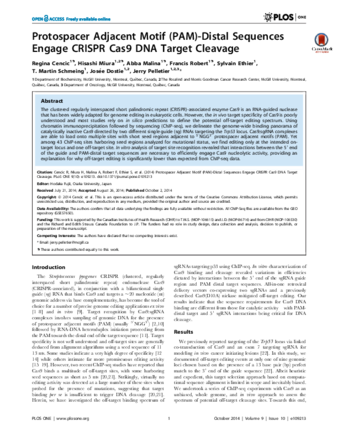 Protospacer Adjacent Motif (PAM)-Distal Sequences Engage CRISPR Cas9 DNA Target Cleavage thumbnail