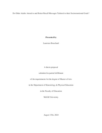 Do older adults attend to and better recall messages tailored to their socioemotional goals? thumbnail