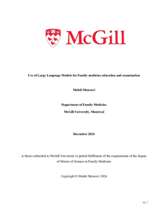 Use of Large Language Models for Family medicine education and examination thumbnail