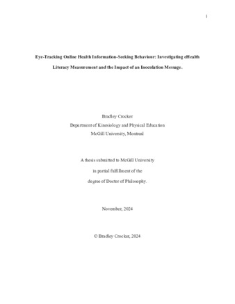 Eye-tracking online health information-seeking behaviour: investigating eHealth literacy measurement and the impact of an inoculation message thumbnail