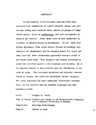 Conflict and change in the socioeconomic organization of diamond production in Guyana. thumbnail