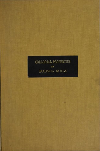 The effect of chemical treatments on the colloidal properties of podsol soils. thumbnail