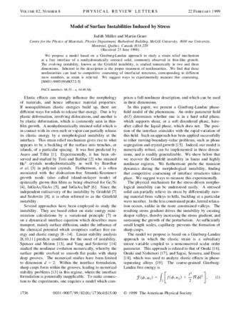 Model of surface instabilities induced by stress thumbnail