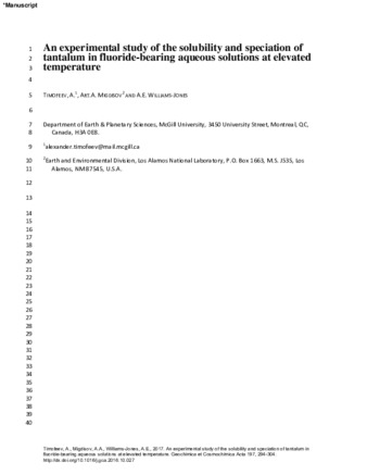 Hydrothermal transport, deposition, and fractionation of REE: Experimental data and thermodynamic calculations thumbnail