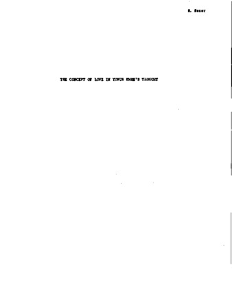 The Concept of Love in Yunus Emre's Thought. thumbnail