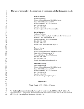 The Happy commuter: A comparison of commuter satisfaction across modes. thumbnail
