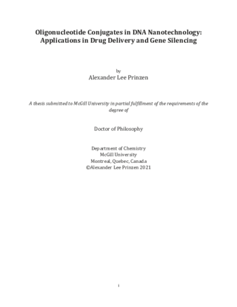 Oligonucleotide conjugates in DNA nanotechnology: applications in gene silencing and drug delivery thumbnail