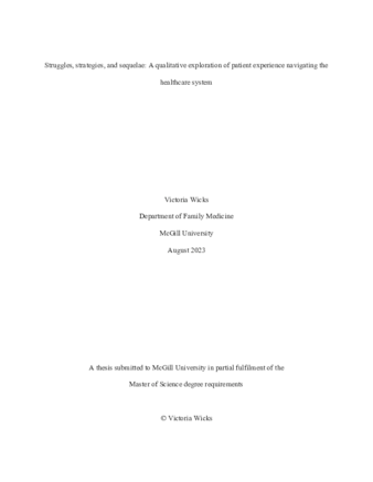 Struggles, strategies, and sequelae: A qualitative exploration of patient experience navigating the healthcare system thumbnail