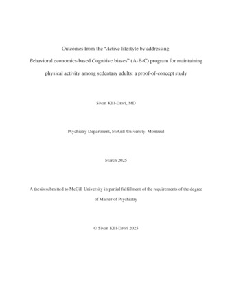 Outcomes from the “Active lifestyle by addressing  Behavioral economics-based Cognitive biases” (A-B-C) program for maintaining physical activity among sedentary adults: a proof-of-concept study thumbnail
