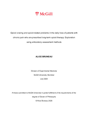 Opioid craving and opioid-related problems in the daily lives of patients with chronic pain who are prescribed long-term opioid therapy: Exploration using ambulatory assessment methods thumbnail