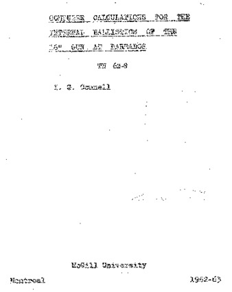 Computer calculations for the internal ballistics of the 16" gun at Barbados thumbnail