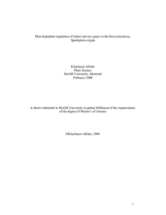 Diet-dependent regulation of labial salivary genes in the beet armyworm, «Spodoptera exigua» thumbnail