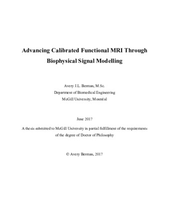 Advancing calibrated functional MRI through biophysical signal modelling thumbnail
