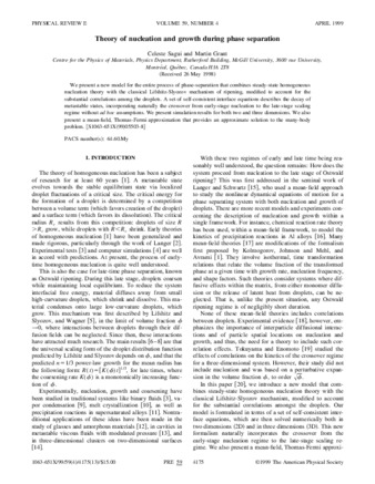 Theory of nucleation and growth during phase separation thumbnail