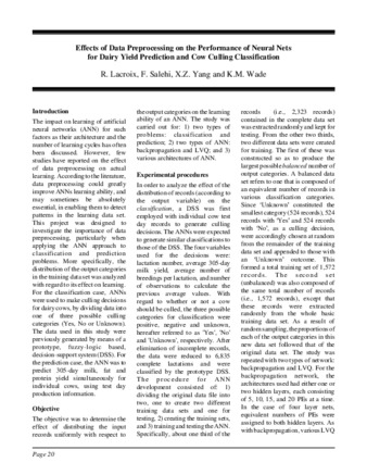 Effects of Data Preprocessing on the Performance of Neural Nets for Dairy Yield Prediction and Cow Culling Classification thumbnail