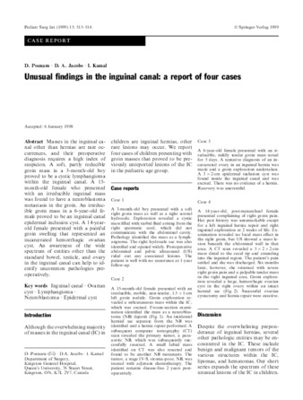 Unusual findings in the inguinal canal: a report in four cases thumbnail