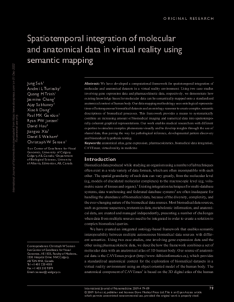 Spatiotemporal integration of molecular and anatomical data in virtual reality using semantic mapping thumbnail