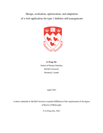 Design, evaluation, optimization, and adaptation  of a web application for type 1 diabetes self-management thumbnail